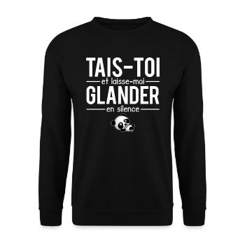 Tais-toi et laisse-moi glander en silence flemmard - Sweat-shirt Unisexe - noir - Devant - Alina (178cm) & Michal (187cm)