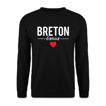 Breton d'amour meilleur breton humour - Sweat-shirt Unisexe - noir - Devant - Alina (178cm) & Michal (187cm)