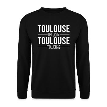 Toulouse un jour toulouse toujours ville france - Sweat-shirt Unisexe - noir - Devant - Alina (178cm) & Michal (187cm)