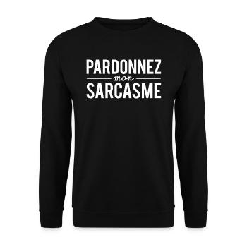 Pardonnez mon sarcasme commentaire sarcastique - Sweat-shirt Unisexe - noir - Devant - Alina (178cm) & Michal (187cm)