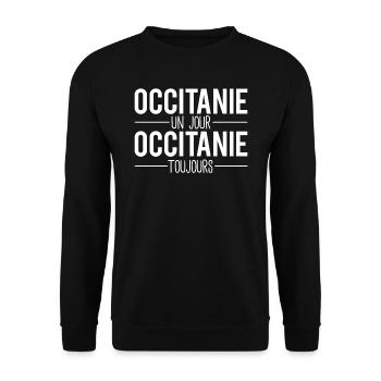 Occitanie un jour occitanie toujours région france - Sweat-shirt Unisexe - noir - Devant - Alina (178cm) & Michal (187cm)