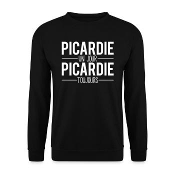 Picardie un jour picardie toujours région france - Sweat-shirt Unisexe - noir - Devant - Alina (178cm) & Michal (187cm)