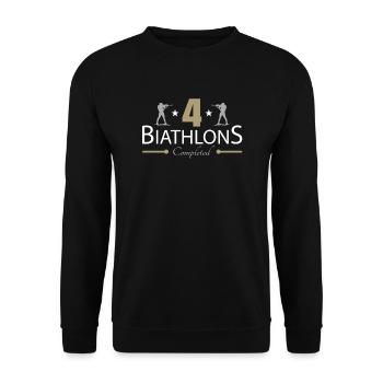 4. Biathlon - Unisex Pullover - Schwarz - Vorne - Alina (178cm) & Michal (187cm)
