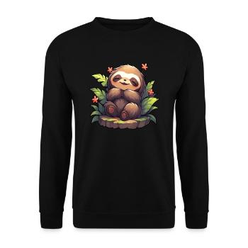 Faultier - Unisex Pullover - Schwarz - Vorne - Alina (178cm) & Michal (187cm)