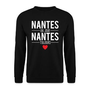 Nantes un jour nantes toujours nantais humour - Sweat-shirt Unisexe - noir - Devant - Alina (178cm) & Michal (187cm)
