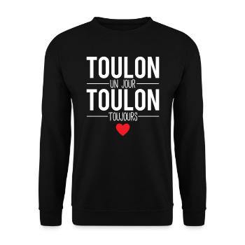 Toulon un jour toulon toujours cadeau toulonnais - Sweat-shirt Unisexe - noir - Devant - Alina (178cm) & Michal (187cm)