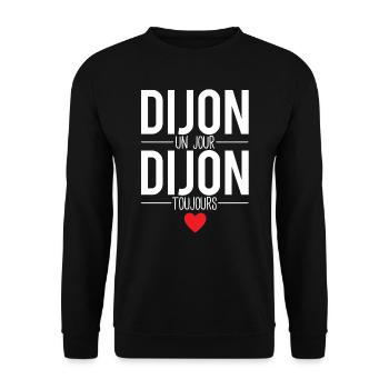 Dijon un jour dijon toujours cadeau dijonnais - Sweat-shirt Unisexe - noir - Devant - Alina (178cm) & Michal (187cm)