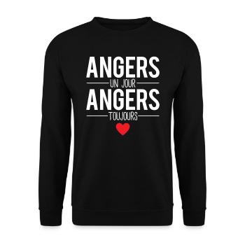 Angers un jour angers toujours angevins humour - Sweat-shirt Unisexe - noir - Devant - Alina (178cm) & Michal (187cm)