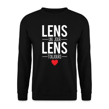 Lens un jour lens toujours cadeau lensois - Sweat-shirt Unisexe - noir - Devant - Alina (178cm) & Michal (187cm)