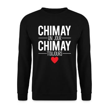 Chimay un jour chimay toujours ville belgique - Sweat-shirt Unisexe - noir - Devant - Alina (178cm) & Michal (187cm)