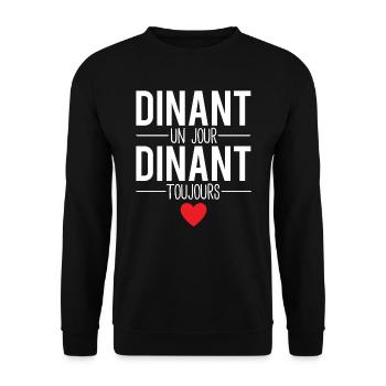 Dinant un jour dinant toujours habitant dinant - Sweat-shirt Unisexe - noir - Devant - Alina (178cm) & Michal (187cm)