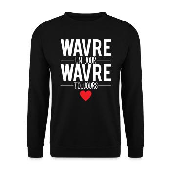 Wavre un jour wavre toujours ville belgique - Sweat-shirt Unisexe - noir - Devant - Alina (178cm) & Michal (187cm)
