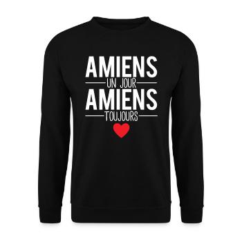 Amiens un jour amiens toujours ville france - Sweat-shirt Unisexe - noir - Devant - Alina (178cm) & Michal (187cm)