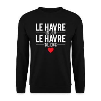 Le havre un jour le havre toujours ville france - Sweat-shirt Unisexe - noir - Devant - Alina (178cm) & Michal (187cm)