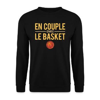 En couple avec le basket amateur basketball humour - Sweat-shirt Unisexe - noir - Devant - Alina (178cm) & Michal (187cm)