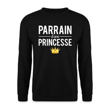 Parrain d'une princesse meilleur parrain - Sweat-shirt Unisexe - noir - Devant - Alina (178cm) & Michal (187cm)