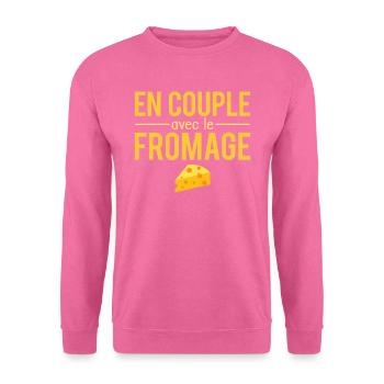 En couple avec le fromage raclette humour - Sweat-shirt Unisexe - rose - Devant
