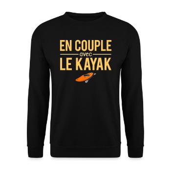 En couple avec le kayak blague kayakiste humour - Sweat-shirt Unisexe - noir - Devant - Alina (178cm) & Michal (187cm)