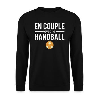 En couple avec le handball sport humour - Sweat-shirt Unisexe - noir - Devant - Alina (178cm) & Michal (187cm)