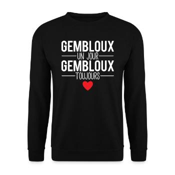 Gembloux un jour gembloux toujours ville belgique - Sweat-shirt Unisexe - noir - Devant - Alina (178cm) & Michal (187cm)
