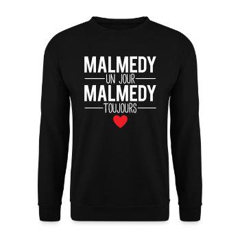 Malmedy un jour malmedy toujours belgique - Sweat-shirt Unisexe - noir - Devant - Alina (178cm) & Michal (187cm)