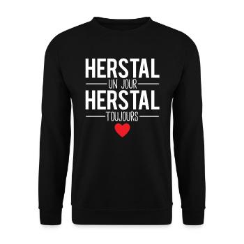 Herstal un jour herstal toujours ville belgique - Sweat-shirt Unisexe - noir - Devant - Alina (178cm) & Michal (187cm)