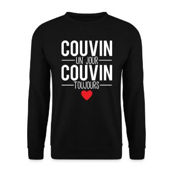 Couvin un jour couvin toujours ville belgique - Sweat-shirt Unisexe - noir - Devant - Alina (178cm) & Michal (187cm)