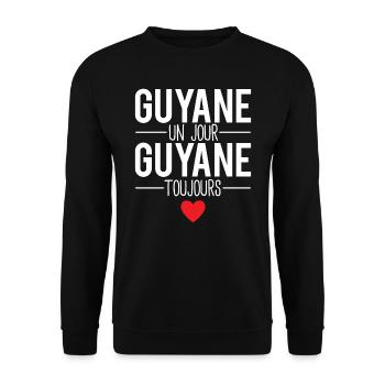 Guyanne un jour guyanne toujours - Sweat-shirt Unisexe - noir - Devant - Alina (178cm) & Michal (187cm)