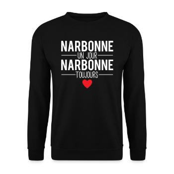 Narbonne un jour narbonne toujours ville france - Sweat-shirt Unisexe - noir - Devant - Alina (178cm) & Michal (187cm)