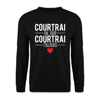 Courtrai un jour courtrai toujours ville belgique - Sweat-shirt Unisexe - noir - Devant - Alina (178cm) & Michal (187cm)