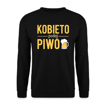 Kobieto podaj piwo prawdziwy piwosz - Sweat-shirt Unisexe - noir - Devant - Alina (178cm) & Michal (187cm)