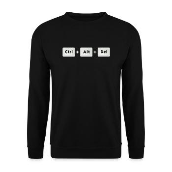 Ctrl Alt Del Informatique Ordinateur Geek Humour - Sweat-shirt Unisexe - noir - Devant - Alina (178cm) & Michal (187cm)