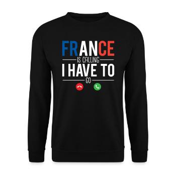 La france m'appelle je dois y aller français - Sweat-shirt Unisexe - noir - Devant - Alina (178cm) & Michal (187cm)