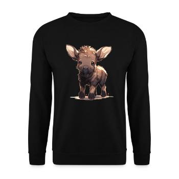 Baby Elch - Unisex Pullover - Schwarz - Vorne - Alina (178cm) & Michal (187cm)