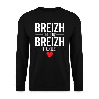 Breizh un jour breizh toujours bretagne humour - Sweat-shirt Unisexe - noir - Devant - Alina (178cm) & Michal (187cm)