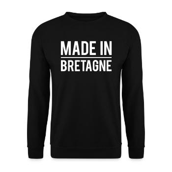 Made in bretagne breton région france - Sweat-shirt Unisexe - noir - Devant - Alina (178cm) & Michal (187cm)
