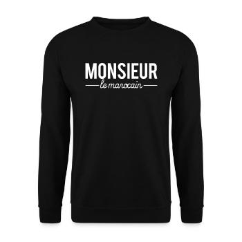 Monsieur le marocain cadeau papa marocain - Sweat-shirt Unisexe - noir - Devant - Alina (178cm) & Michal (187cm)