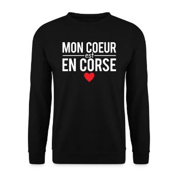Mon coeur est en corse papa corse humour - Sweat-shirt Unisexe - noir - Devant - Alina (178cm) & Michal (187cm)