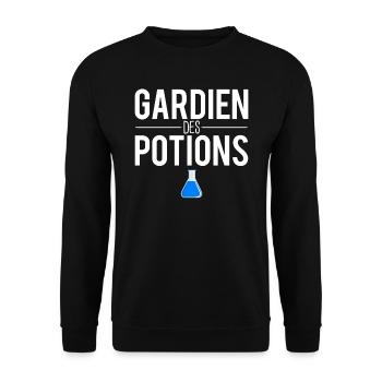 Gardien des potions blague chimiste humour - Sweat-shirt Unisexe - noir - Devant - Alina (178cm) & Michal (187cm)