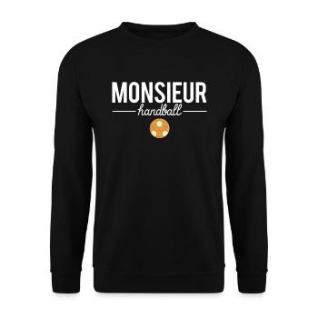 Monsieur handball amateur handball sport humour - Sweat-shirt Unisexe - noir - Devant - Alina (178cm) & Michal (187cm)