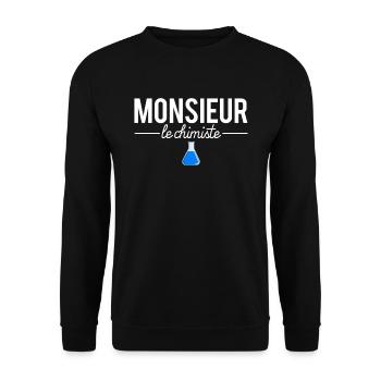 Monsieur le chimiste blague chimie humour - Sweat-shirt Unisexe - noir - Devant - Alina (178cm) & Michal (187cm)