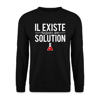 Il existe toujours une solution chimiste humour - Sweat-shirt Unisexe - noir - Devant - Alina (178cm) & Michal (187cm)