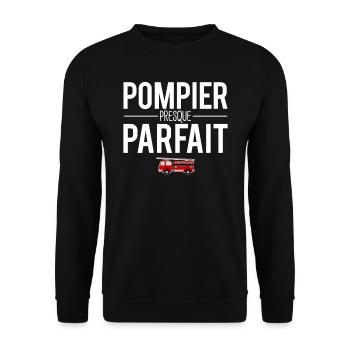 Pompier presque parfait meilleur pompier humour - Sweat-shirt Unisexe - noir - Devant - Alina (178cm) & Michal (187cm)