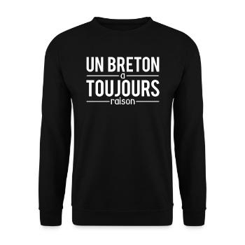 Un breton a toujours raison blague breton humour - Sweat-shirt Unisexe - noir - Devant - Alina (178cm) & Michal (187cm)