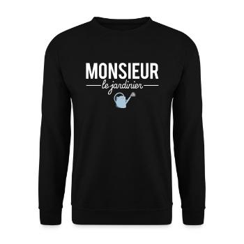 Monsieur le jardinier blague papa jardinier - Sweat-shirt Unisexe - noir - Devant - Alina (178cm) & Michal (187cm)