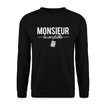 Monsieur le comptable meilleur comptable humour - Sweat-shirt Unisexe - noir - Devant - Alina (178cm) & Michal (187cm)