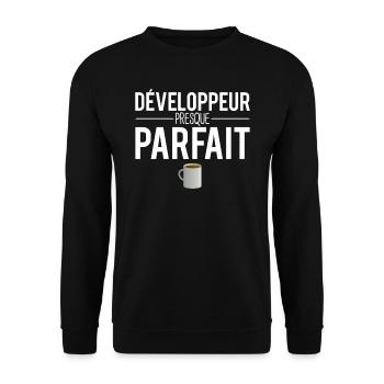 Développeur presque parfait programmeur codeur - Sweat-shirt Unisexe - noir - Devant - Alina (178cm) & Michal (187cm)