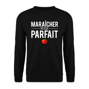 Maraîcher presque parfait papa maraîcher humour - Sweat-shirt Unisexe - noir - Devant - Alina (178cm) & Michal (187cm)