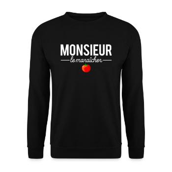 Monsieur le maraîcher meilleur maraîcher métier - Sweat-shirt Unisexe - noir - Devant - Alina (178cm) & Michal (187cm)