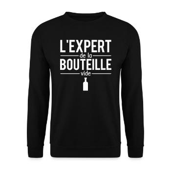 L'expert de la bouteille vide alcool apéro humour - Sweat-shirt Unisexe - noir - Devant - Alina (178cm) & Michal (187cm)